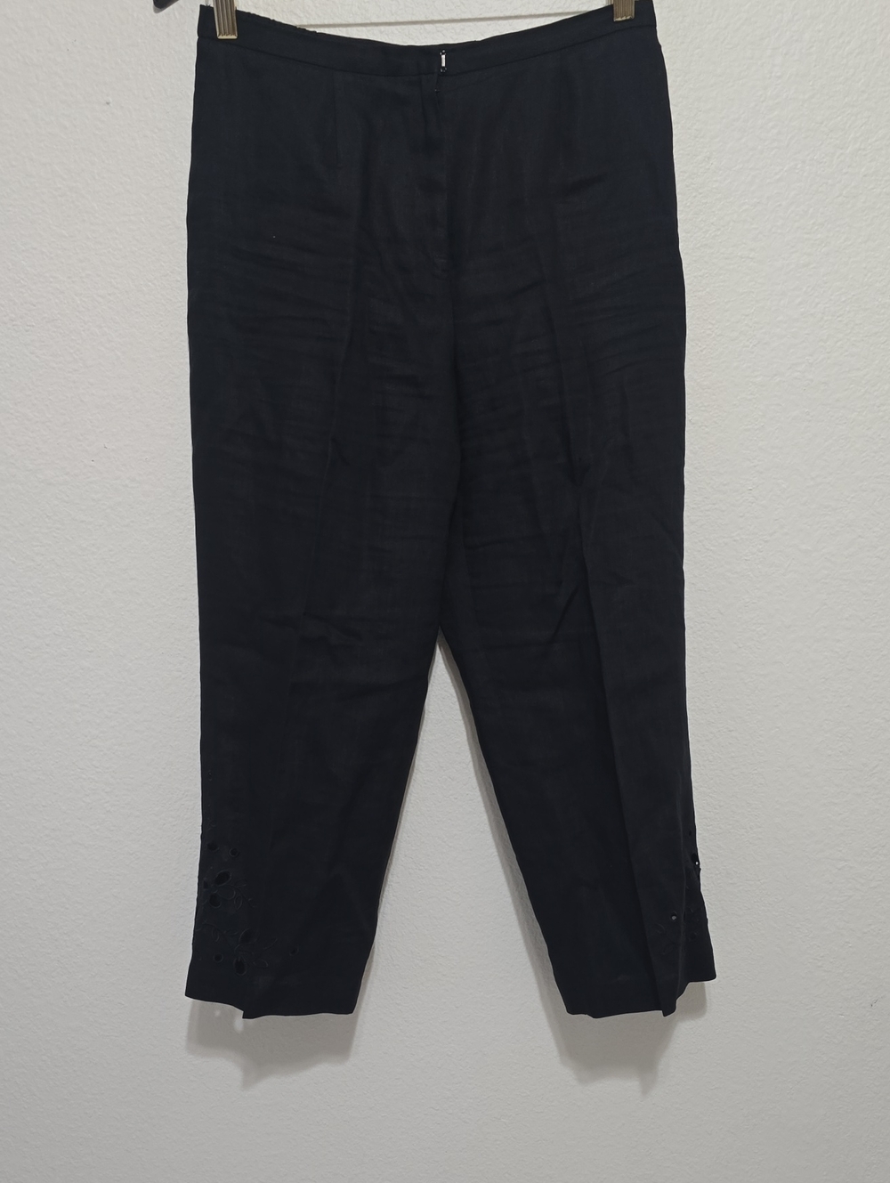 Style & Co. Black Ankle Cropped Pants with Eyelet Hem